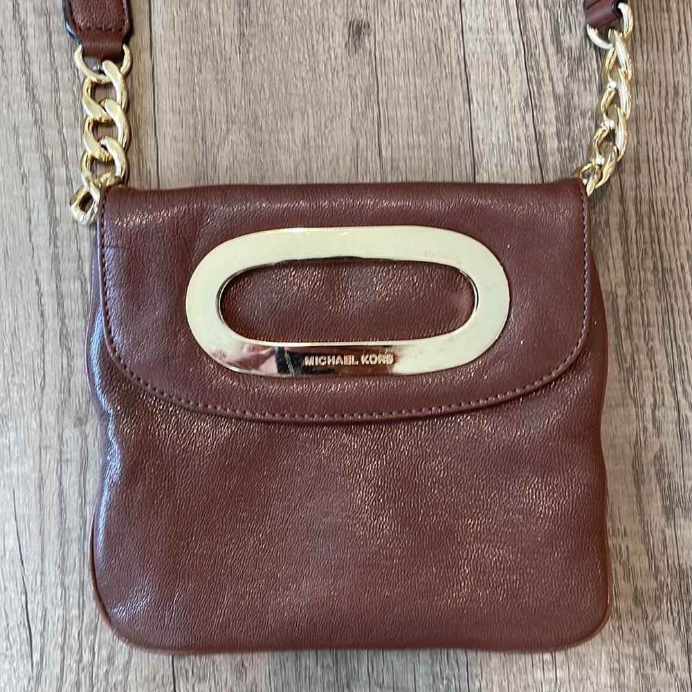Michael Kors Crossbody Bag in Brown w/ Gold Chain